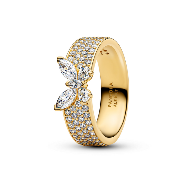 Pandora Timeless Gold Plated Sparkling Butterfly Bold Ring 164270C01