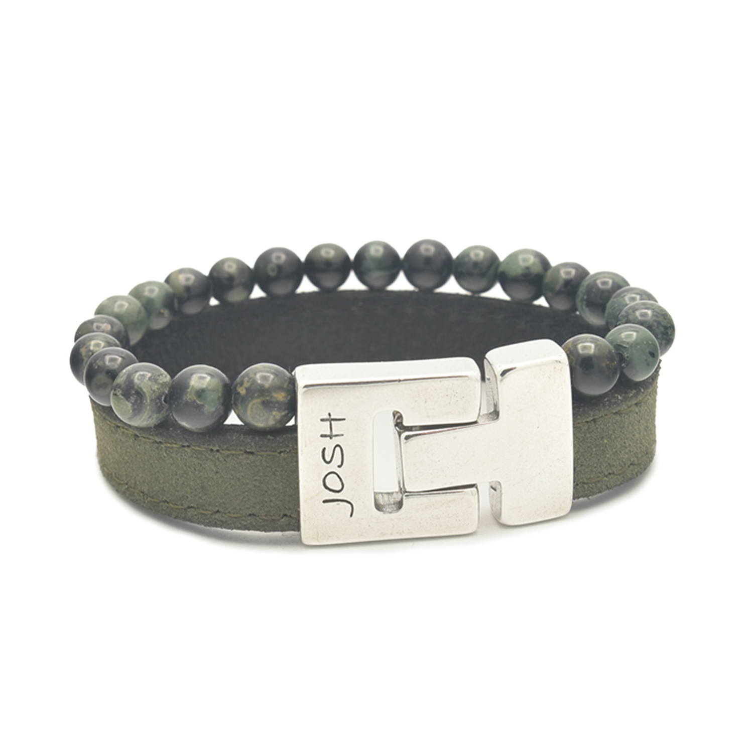Josh Green Natural Stone Bracelet 25039SL/GRNN/MED