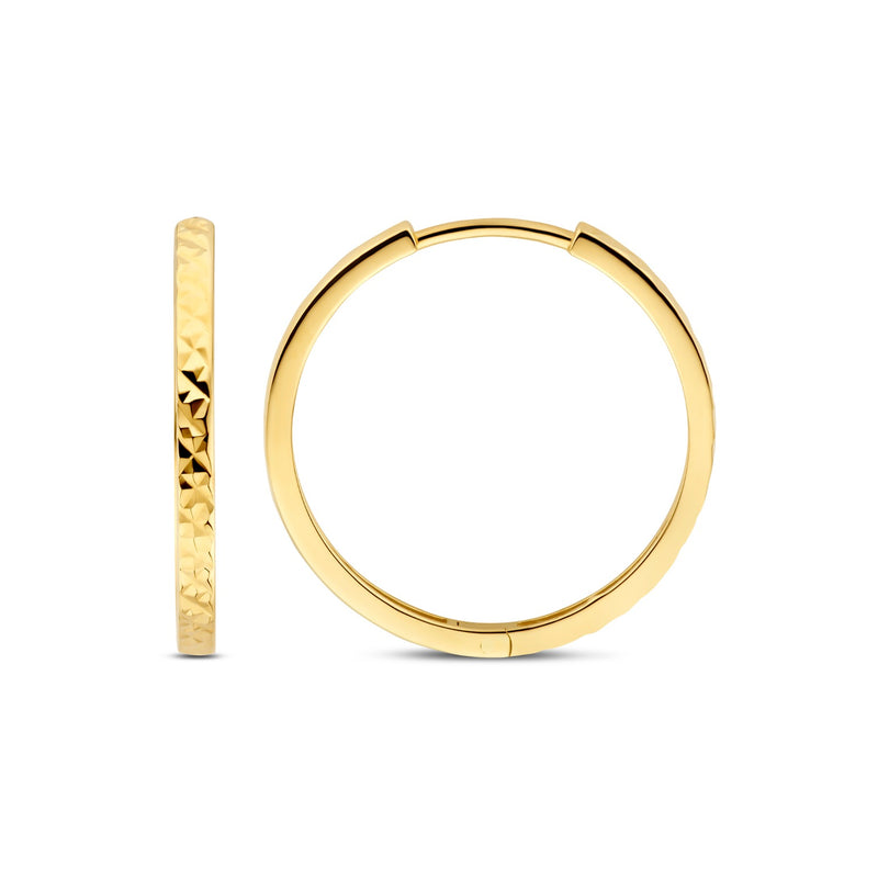 Beloro Jewels Regalo d'Amore 9 karaat gouden oorringen cadeauset met diamantgeslepen afwerking BO90042-zoom-