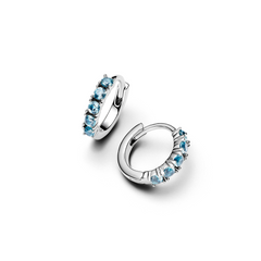 Pandora Timeless 925 Sterling Silver Blue Huggie Earring 293849C01