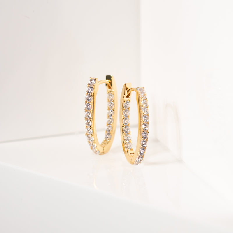 Sif Jakobs Ellisse 925 Sterling Silver Earrings SJ-E2312-CZ-YGwith18 Carat Gold Plating-zoom-