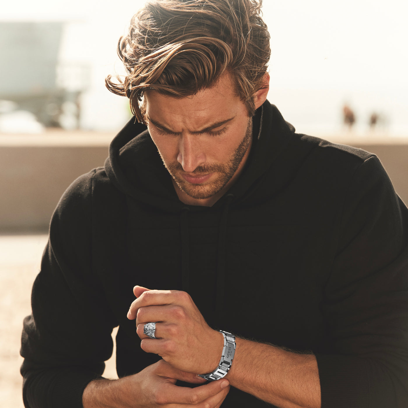 GUESS Frontiers Silver Bracelet JUMB01341JWSTT-U