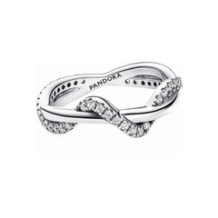 Pandora Timeless 925 Sterling Silver Double Wave Ring 193098C01-52