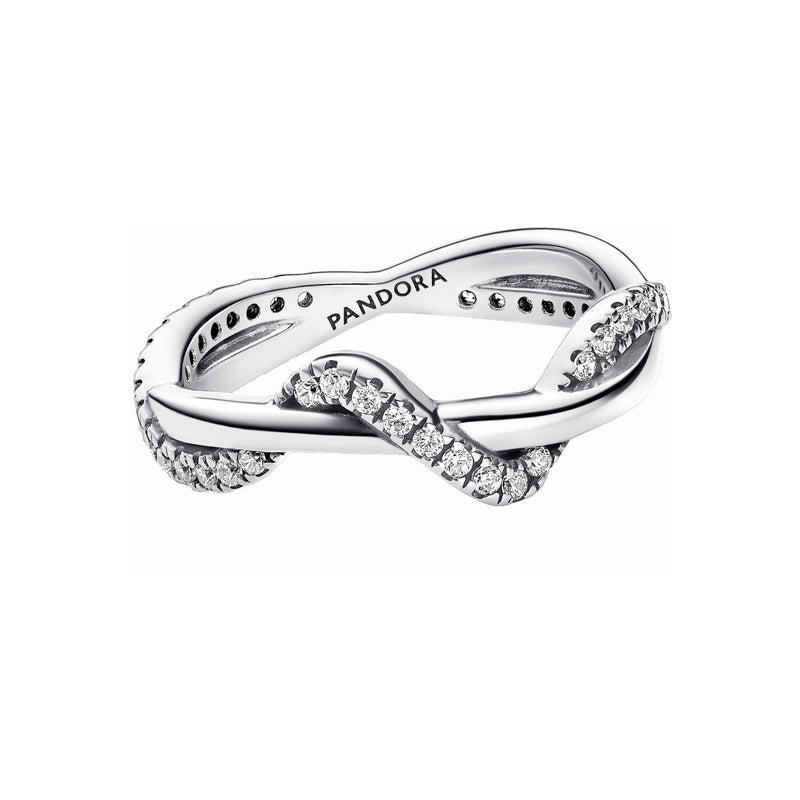 Pandora Timeless 925 Sterling Silver Double Wave Ring 193098C01-52-zoom-