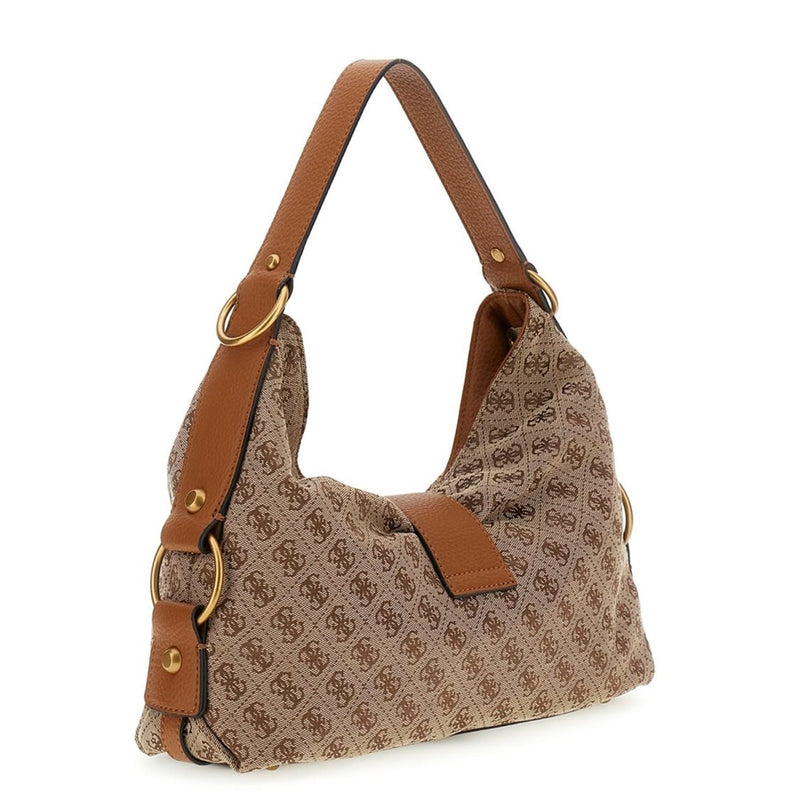 Guess Camden Latte Logo Cognac Schoudertas HWJJ93-8180-LLG-zoom-