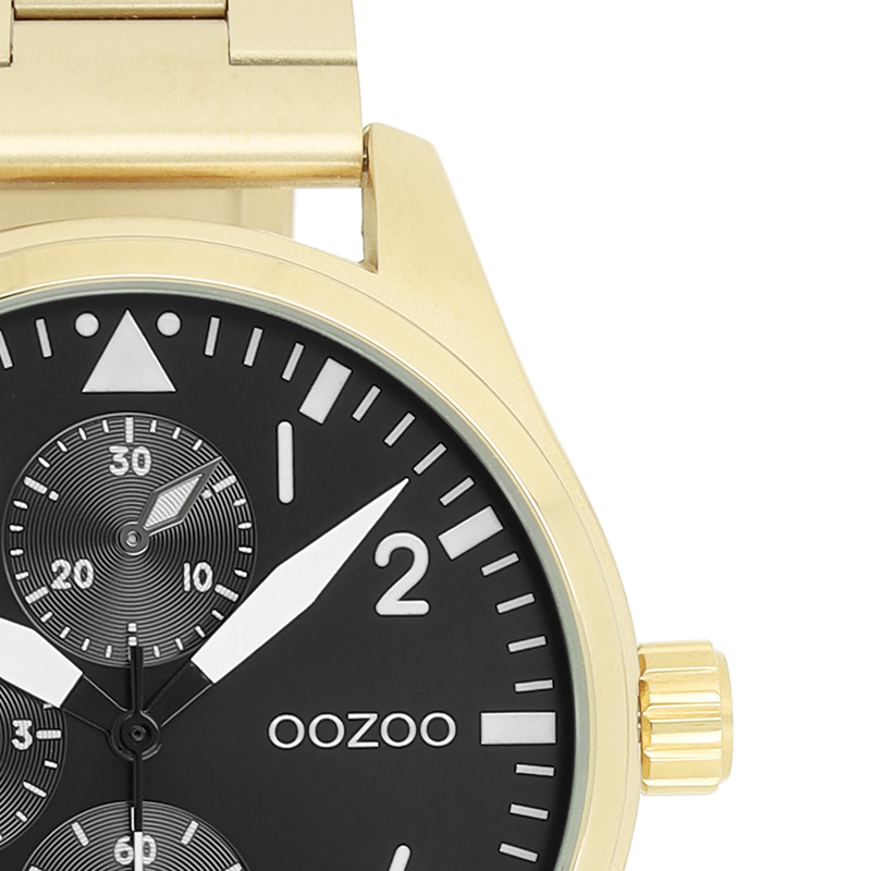 OOZOO Timepieces Goud en Zwart Herenhorloge C11507-zoom-