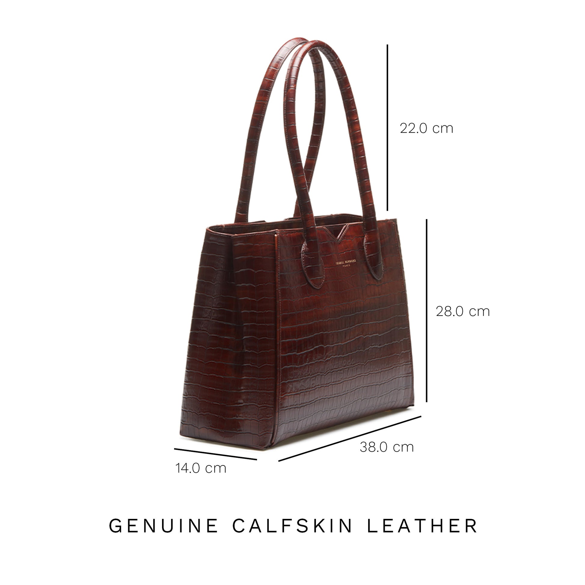 Isabel Bernard Honoré Cloè Croco Brown Handbag IB25006