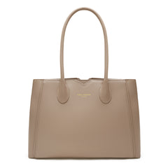 Isabel Bernard Honoré Cloe Taupe Leather Handbag made of Calfskin IB25016