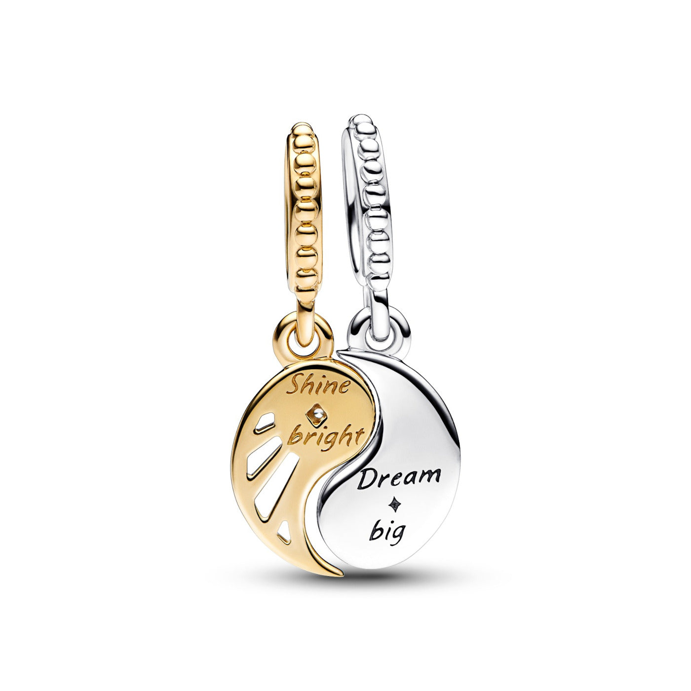 Pandora Moments 925 Sterling Silver Yin And Yang Charm 762678C01with14 Carat Gold Plating