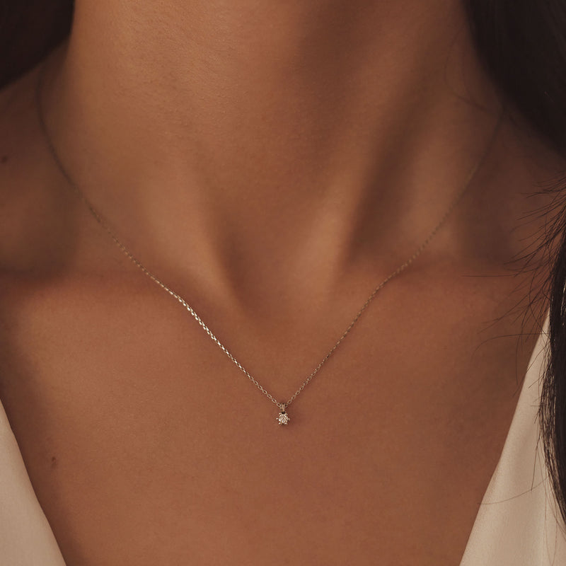 Isabel Bernard De la Paix Emily 14 karaat witgouden collier | diamant 0.05 ct | IBD350014-zoom-