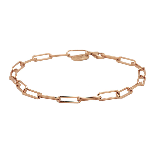 Karma 925 Sterling Silver Rosecoloured Double Square Bracelet 94138RP (Length 16.50 - 19.00 cm)