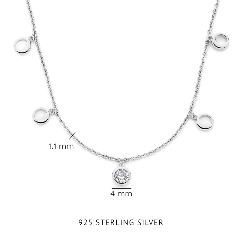 Violet Hamden Luna 925 Sterling Zilveren Ketting met Manen en Witte Zirkonia Steentje VH340039-zoom-