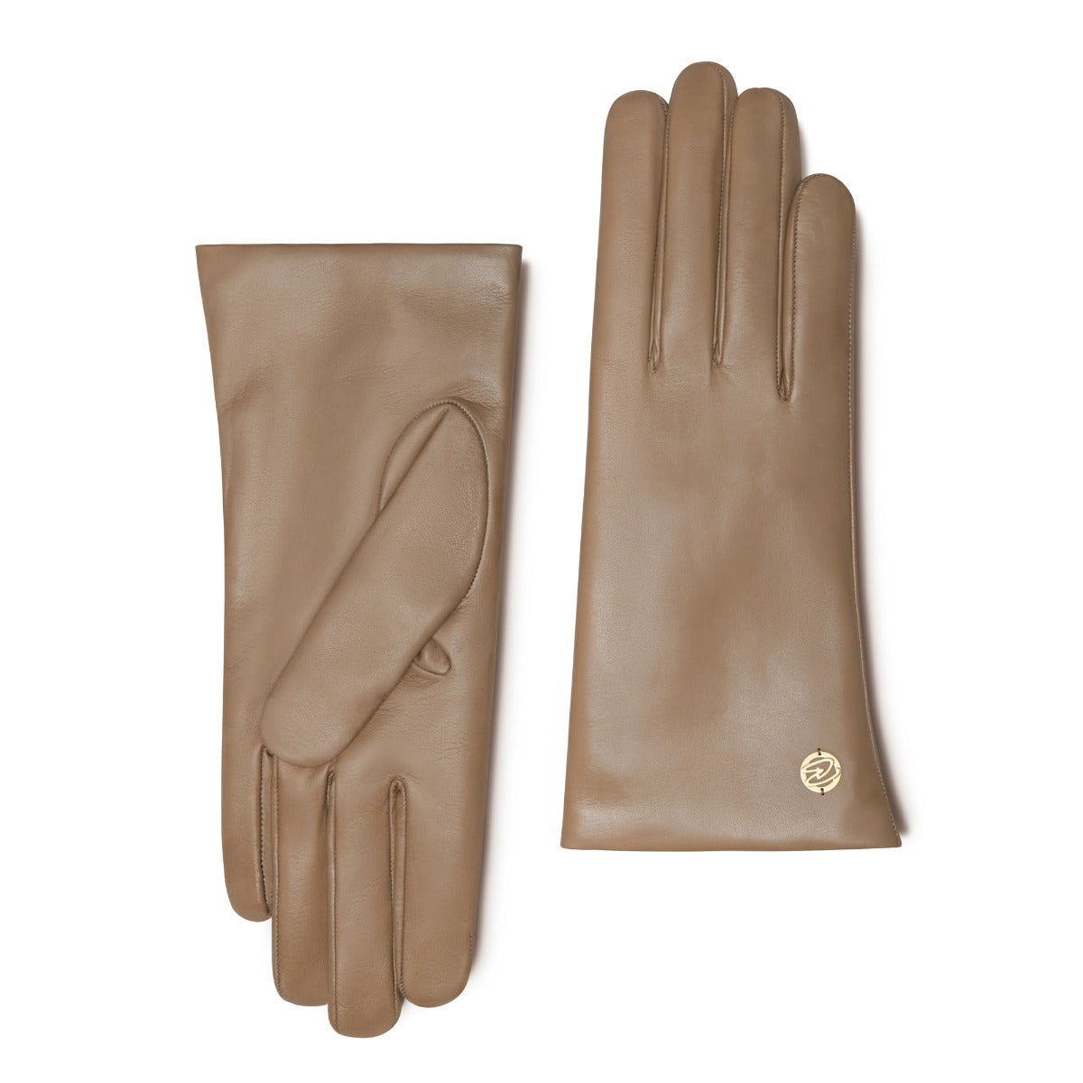 Isabel Bernard Honoré Eleanor taupe goatskin leather gloves IB67000-378-6.5