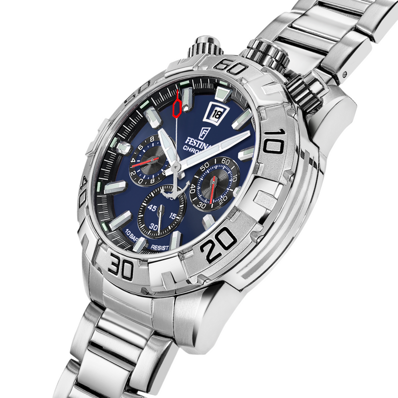 Festina Bullhead Blue Chronograph Men's Watch F20743/1-zoom-