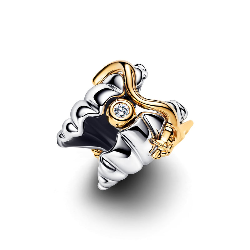 Pandora Disney Verguld 0.012 ct TW Lab-Grown Diamond Disney Prinsessen Ariel Schelp Tweekleurige Bedel 764403C01-zoom-