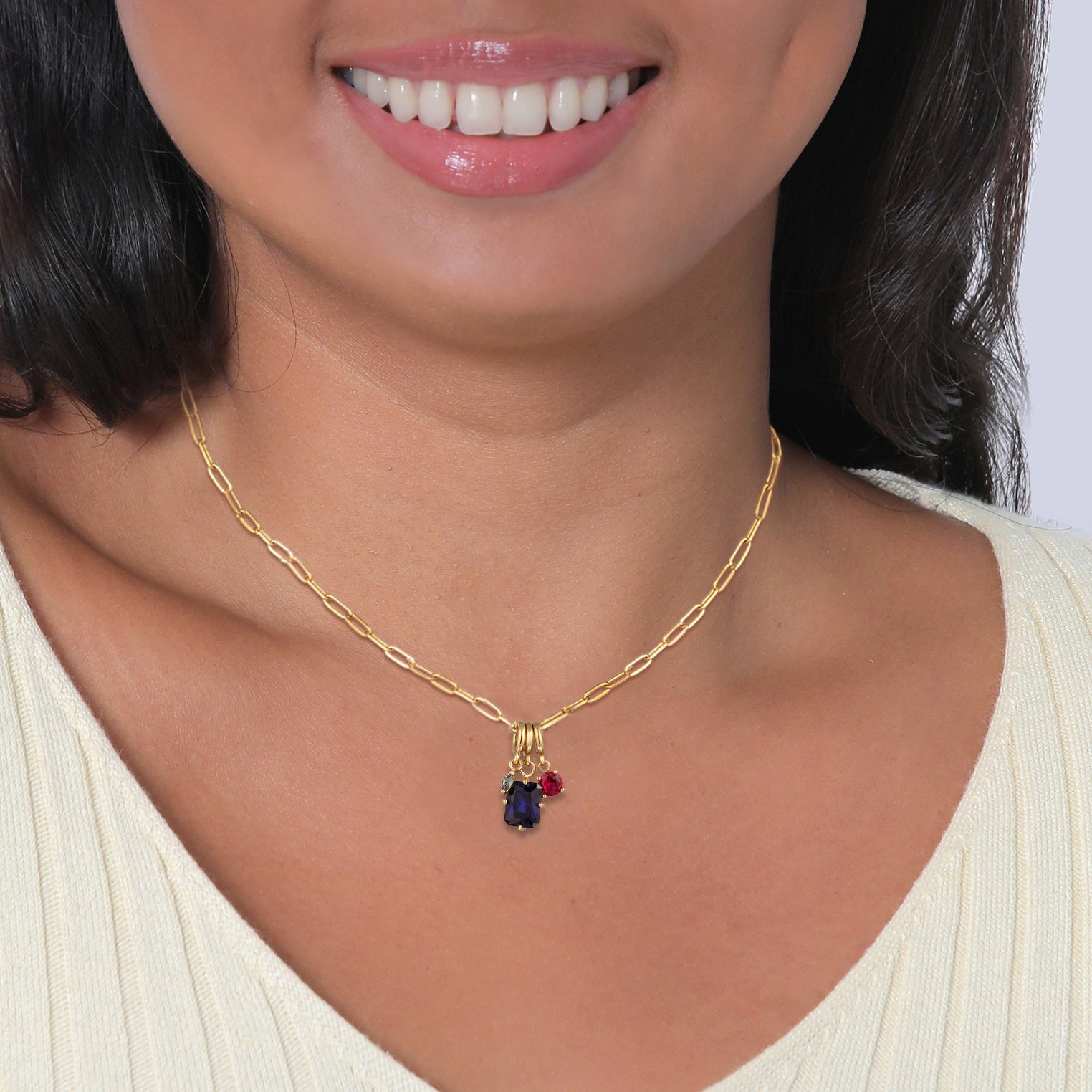 Elli 925 Sterling Silver Necklace Gold plated with Ruby 2004-BF-0008268-001