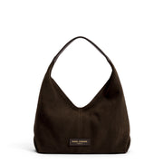 Isabel Bernard Honoré Grace mini donker bruine suède handtas IB21132-131