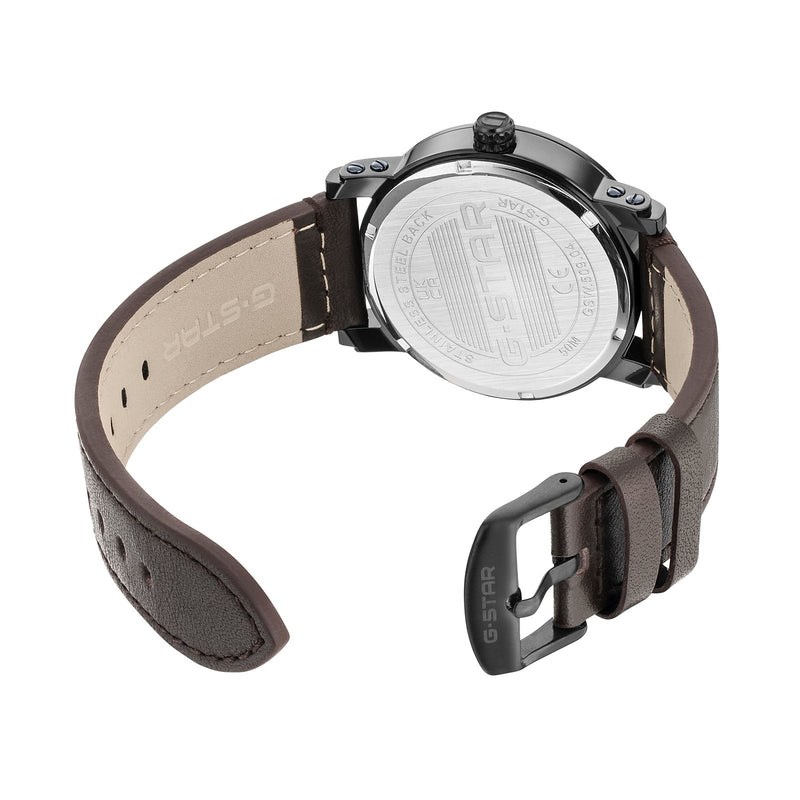 G-STAR Rovic Zwart met Blauwe Wijzerplaat Herenhorloge GSW.509.04-zoom-