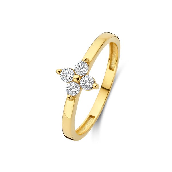 Le Marais Audrey 14 karaat gouden ring met zirkonia steen
