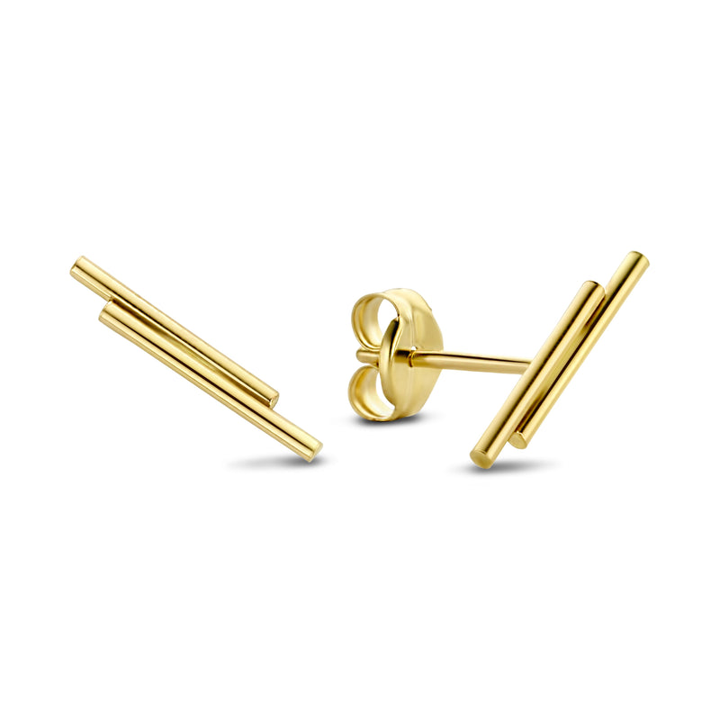 Isabel Bernard 14 Karaat Gouden Le Marais Double Tube Oorknoppen IB360058-zoom-