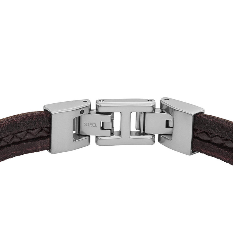 Fossil Brown Leather Bracelet JF04133040-zoom-