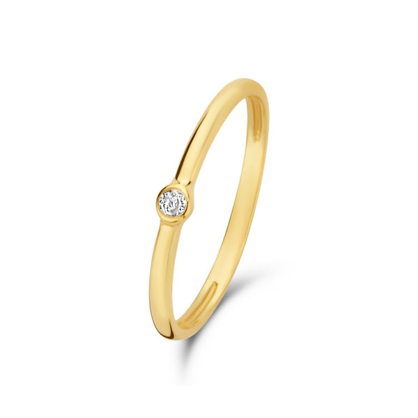 Rivoli Aélys 14 karaat gouden stacking ring met zirkonia steentje