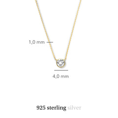 Violet Hamden Venus 925 Sterling Silver Gold-coloured Necklace with Birthstone VH340010-JUL
