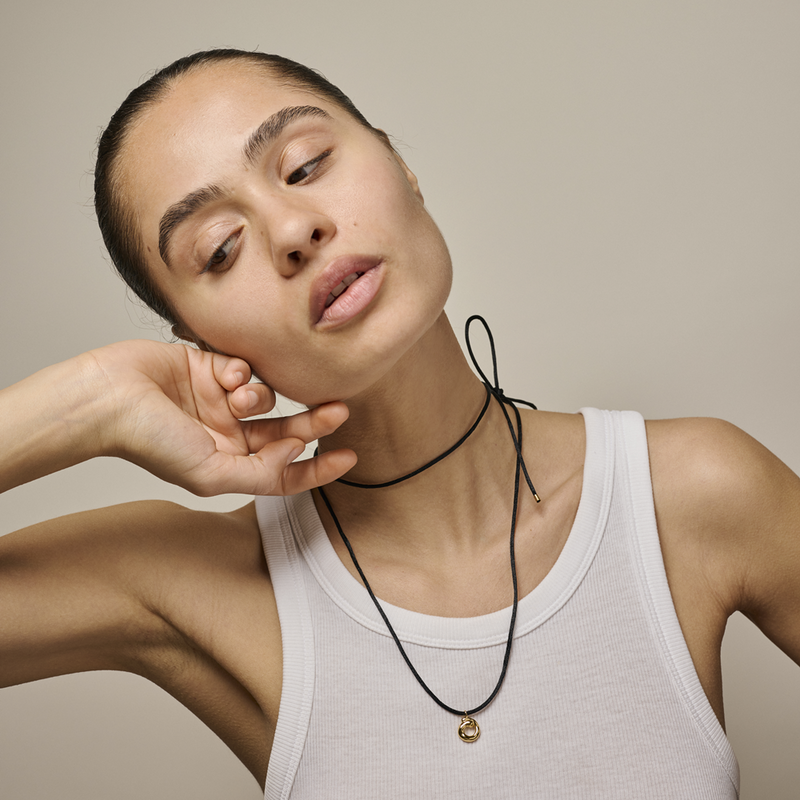 ENAMEL Copenhagen Recycled 925 Sterling Silver Gold Plated Necklace N144G-zoom-