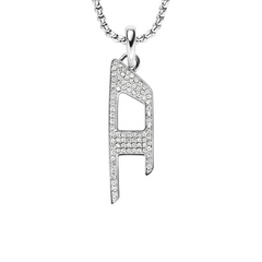 Diesel D Logo Silver Stainless Steel Necklace DX1624040