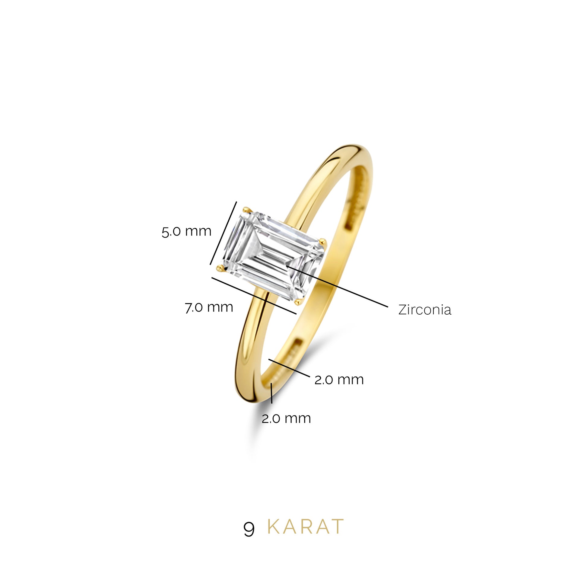 Beloro Jewels La Milano Colori Byanca 9 Karaat Ring BO330007-58