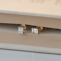 Isabel Bernard De la Paix Maxime 14 Carat Golden Ear Studs | diamond 0.19 ct | IBD360020