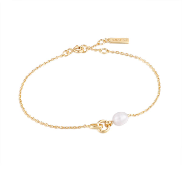 Ania Haie Pearl Power 925 Sterling Silver Gold-coloured Bracelet AH-B043-01G