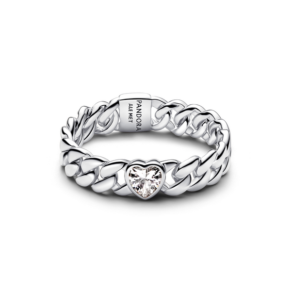 Pandora Timeless 925 Sterling Silver Cuban Switch Ring 194386C01
