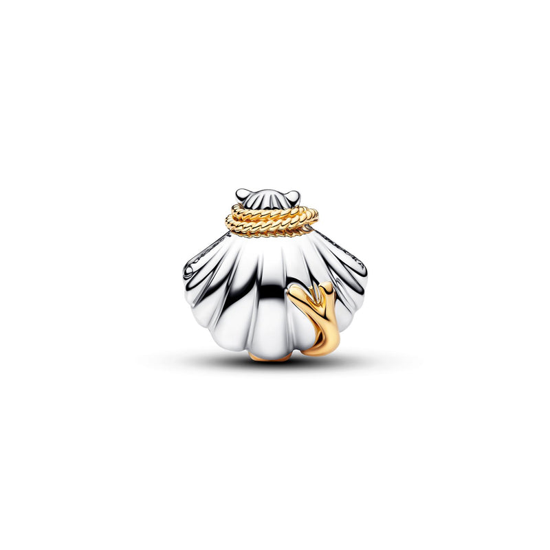 Pandora Disney Verguld 0.012 ct TW Lab-Grown Diamond Disney Prinsessen Ariel Schelp Tweekleurige Bedel 764403C01-zoom-