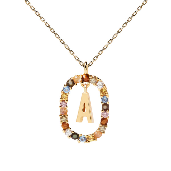 P D Paola 925 Sterling Zilveren Goudkleurige Letter V Ketting CO01-281-U