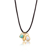 Elli 925 Sterling Silver Layered Choker Gold plated with Moonstone 2004-BF-0008265-001
