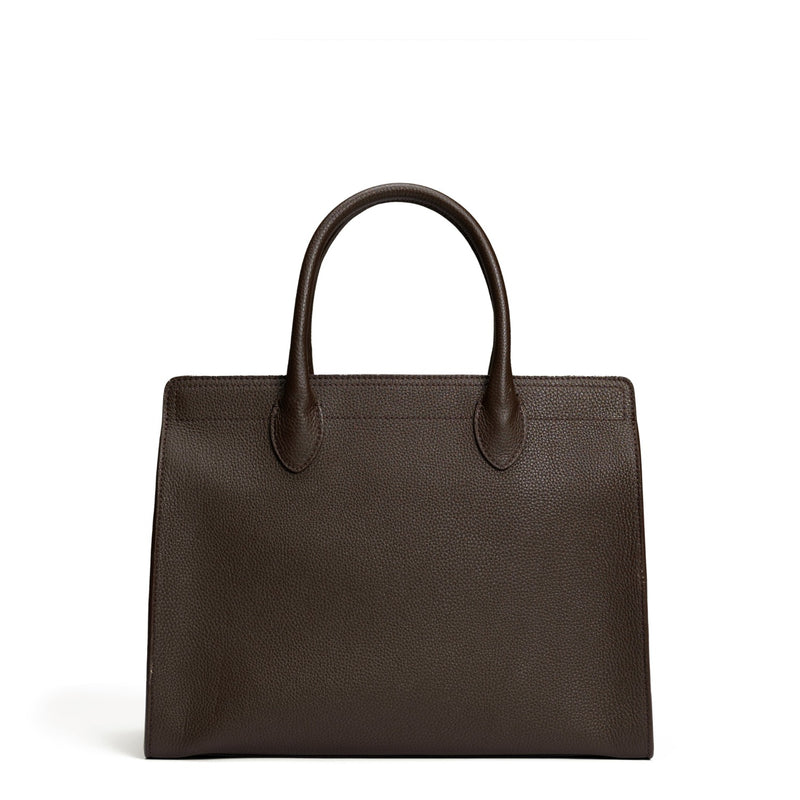 Isabel Bernard Honoré Nadine donkerbruine kalfsleren handtas met 13 inch laptopvak IB25110-031-13-zoom-