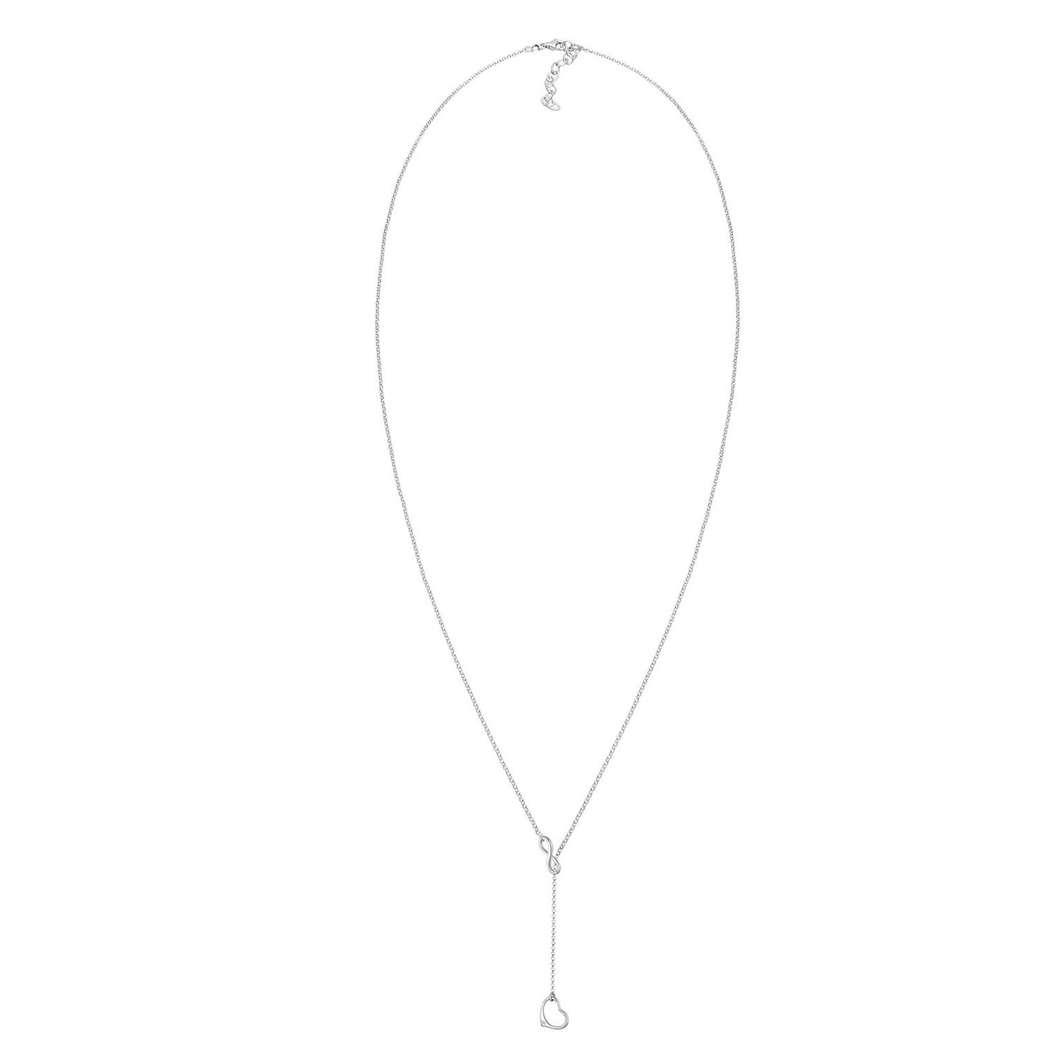 Elli 925 Sterling Silver Y Chain Necklace with Diamond (0.015 ct) 2004-BF-0008047-001