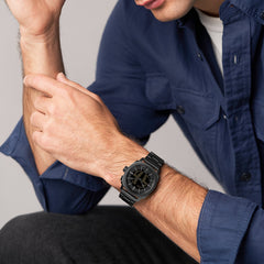 Fossil Machine Big Tic Round Black Dial Watch FS6156