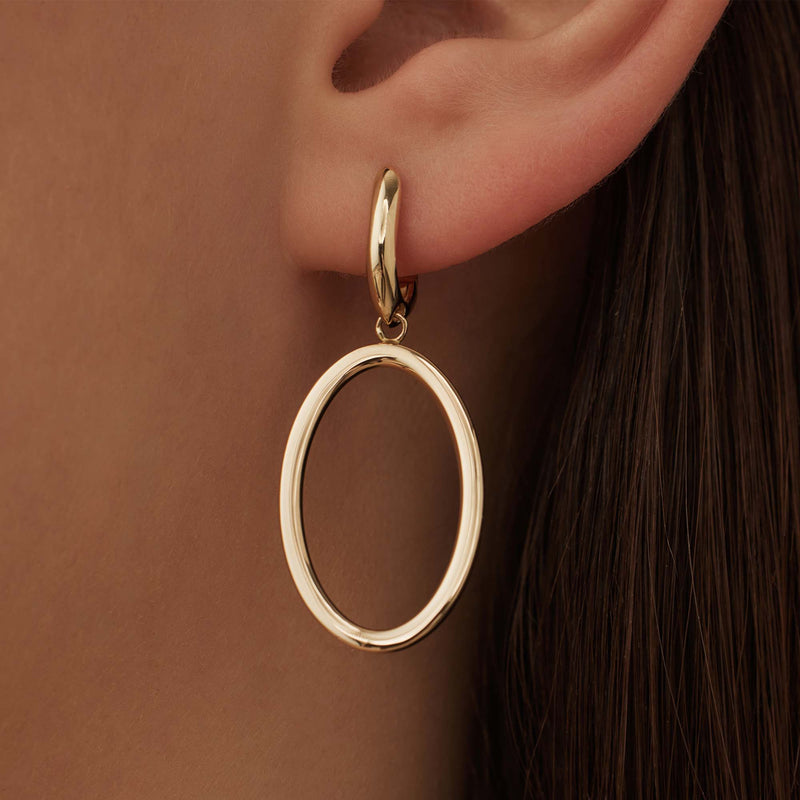 Isabel Bernard Aidee Annette 14 Karaat Gouden Schakel Oorhangers IB360236-zoom-