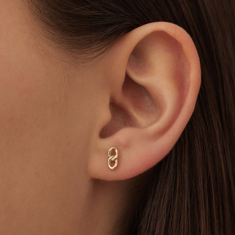 Isabel Bernard Cadeau d'Isabel 14 karaat gouden oorbellenset met schakels IB90183-zoom-