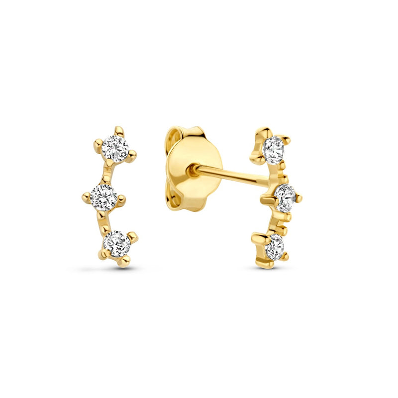 Beloro Jewels Monte Napoleone Mea 9 Karaat Oorknoppen met Zirkonia BO360085-zoom-