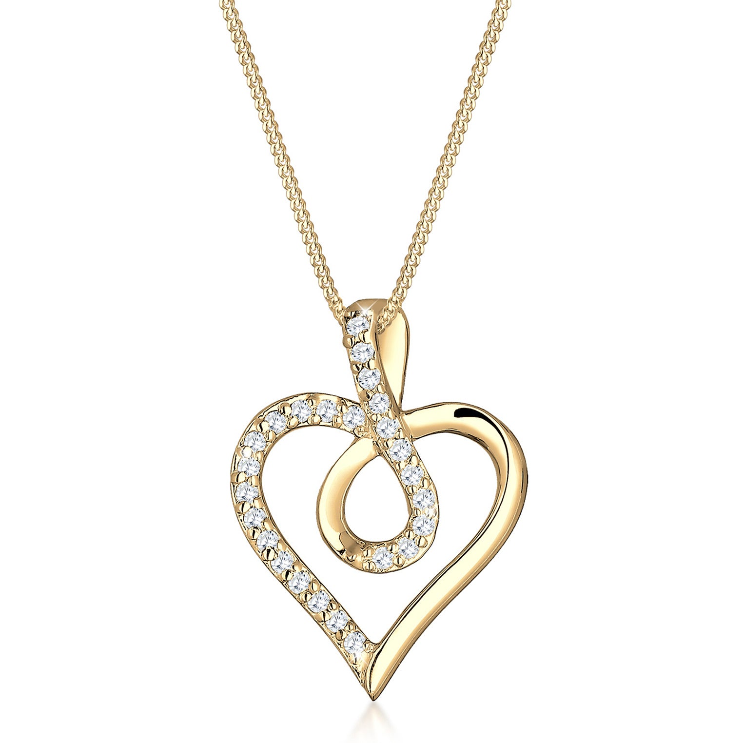 Elli 925 Sterling Silver Necklace with Zirconia 2004-BF-0007654-001