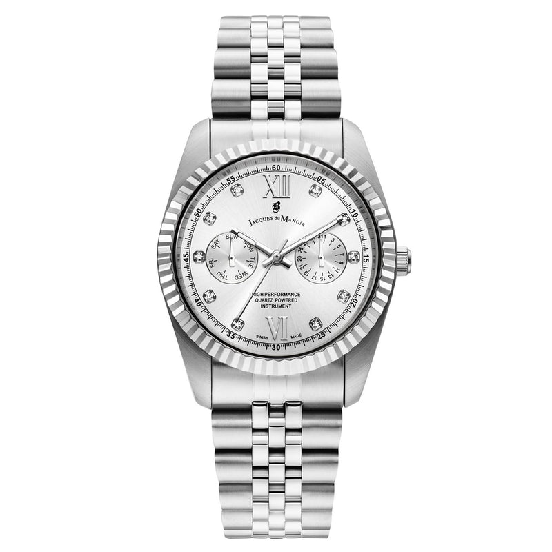 Jacques du Manoir Inspiration Multifunction Zilverkleurig Stalen Unisex Horloge JWN06101-zoom-