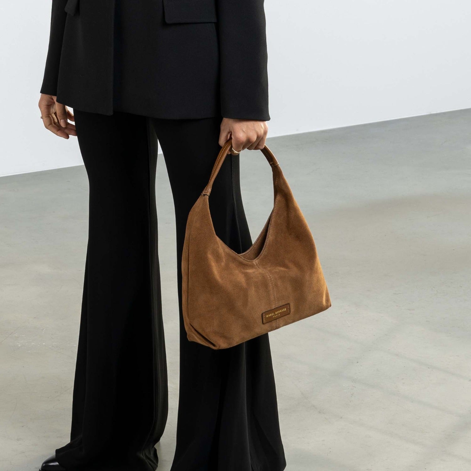 Isabel Bernard Honoré Grace mini brown suede handbag IB21132-130