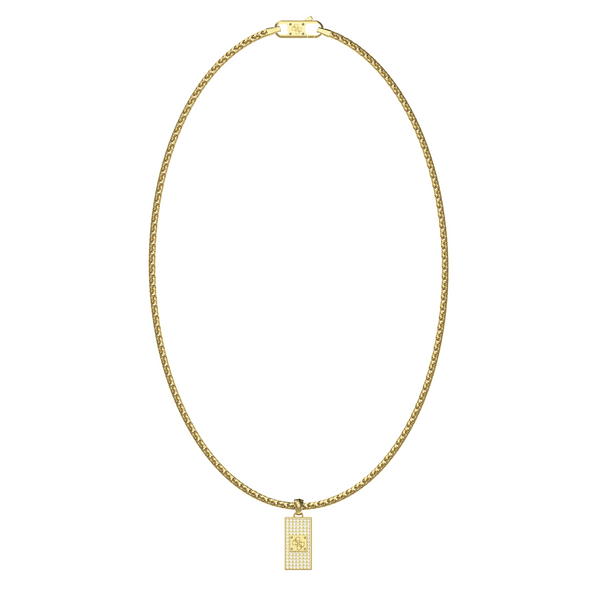 Guess 4G Frontiers Gold-coloured Necklace With Crystal JUMN06030JWYGT-U