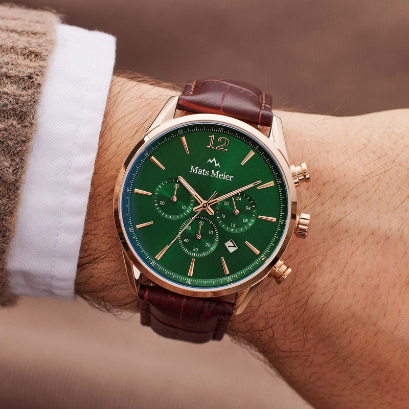Mats Meier Grand Cornier Chrono Groen/Rosegoudkleurig horloge MM00114-zoom-