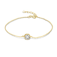 Violet Hamden Venus 925 Sterling Silver Gold-coloured BraceletwithBirthstone VH320010-FEB