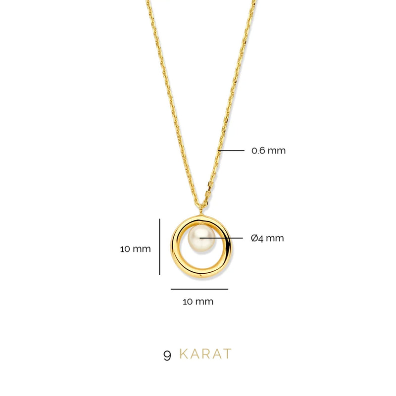 Beloro Jewels Monte Napoleone Perla 9 Karaat Ketting BO340026-zoom-