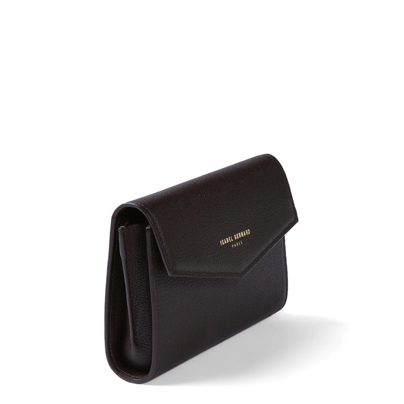 Isabel Bernard Honoré Lina Donkerbruine Clutch Met Afneembare Schouderketting IB21135-031-zoom-
